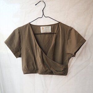 Bali Spirit Cotton V-Neck Criss-Cross Crop Top